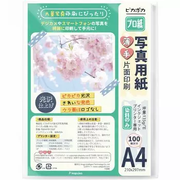 Shiny A4 Photo Glossy 100 Light Photo Print For Inkjet Printers Only Paper, Paper, Thin, Sheets, Paper, (P00A4YB135GP)