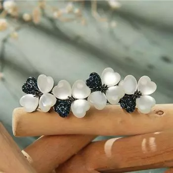 Shiny Delicate Headwear Ponytail Holder Alloy Flower Rhinestone Girl Spring Clip Korean Style Hairpin Women Hair Clip Headdress