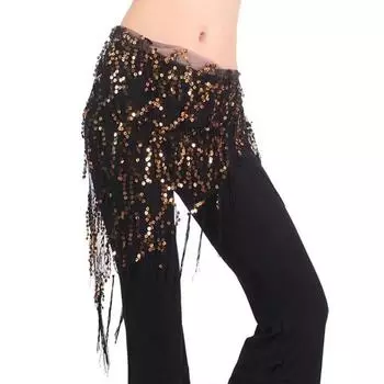Shiny Sequins Belly Dance Hip Scarf Tassel Women Waist Chains Belly Dance Belt Dance Costumes