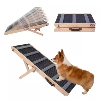 Shinyever Dog Slope Pet Slope Лестницы для собак Pet Step Pet Step Лестницы для собак Пандус для помещений для больших собак 6 Регулируемый Складной Устойчивый Легко переносить и хранить