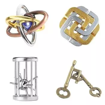 Шип в клетке Ключ из клевера с розой Сердце Океана Волшебная головоломка из цинкового сплава Разблокировка замка Kongming Волшебный сплав MX059
