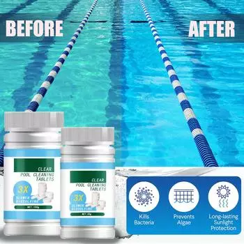 Шипучие таблетки для чистки бассейна Мгновенные шипучие таблетки Таблетки для бассейна Таблетки для очистки воды в бассейне One Size