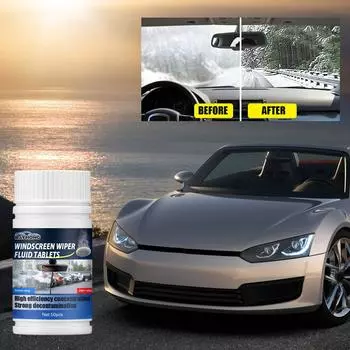 Шипучие таблетки для чистки лобового стекла автомобиля. Очистка и обеззараживание. Удаление масляной пленки шеллака. Шипучие таблетки для стеклоочистителей. 50pcs