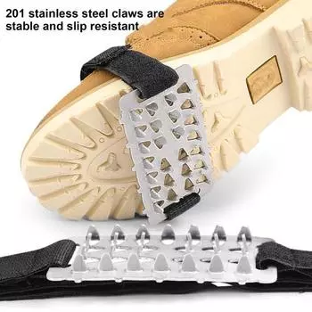 Шипы для езды по льду, зимние ручки для ходьбы по снегу, нескользящие шипы с регулируемыми ремнями A