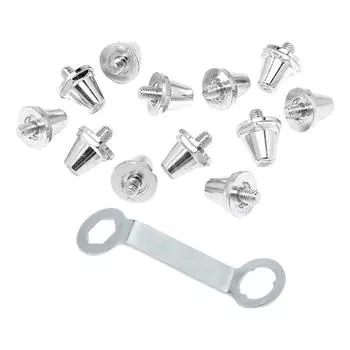 Шипы для футбольных бутс, футбольные шипы из алюминиевого сплава, 11 мм 12 мм, нескользящие регбийные шипы, профессиональная резьба серебряный