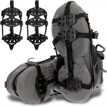 Шипы для катания на льду и снегу для обуви и ботинок, шипы для катания на льду и снегу с 24 захватами, зимние нескользящие кошки для активного отдыха M