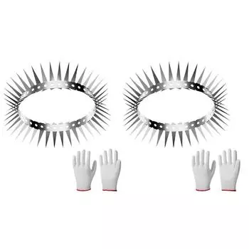 Шипы для отпугивания птиц с перчатками Шипы для отпугивания птиц для садовых газонных труб 7.5cm