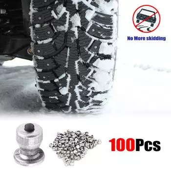 Шипы для шин 100 шт. зимние снежные аварийные перфорированные автомобильные гвозди для шин износостойкие противоскользящие ледяные щитки для грузовиков внедорожников серебряный