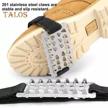 Шипы для зимней ходьбы по снегу, противоскользящие шипы с регулируемыми ремнями для ходьбы, бега, походов, рыбалки A