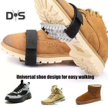 Шипы для зимней ходьбы по снегу, противоскользящие шипы с регулируемыми ремнями для ходьбы, бега, походов, рыбалки A