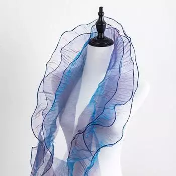 Ширина 12 см, поставка одежды, цвет русалки, швейный материал «сделай сам», новая плиссированная кружевная лента темно-синий