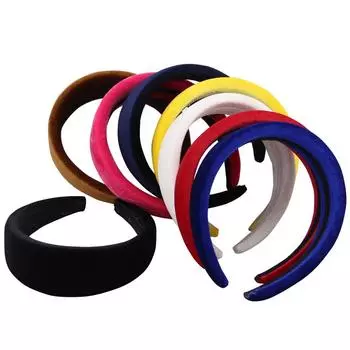 Ширина 4 см для женщин и девочек, мягкая бархатная повязка на голову из губки, разноцветная повязка для волос, аксессуары для волос белый