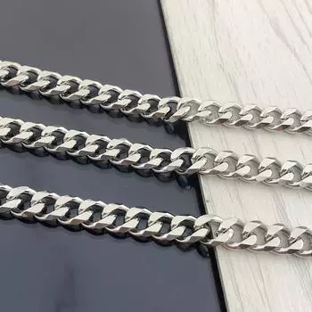 Ширина цепи 7,5 мм из нержавеющей стали, шестигранная шлифовальная цепь, хип-хоп, кубинская цепь, браслет, ожерелье, аксессуары 50CM