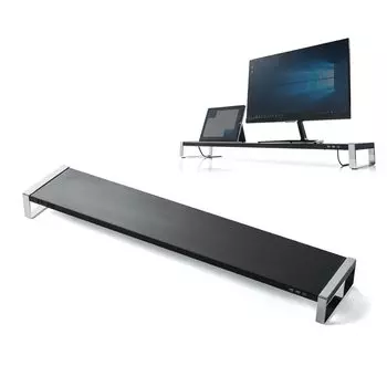 Ширина рабочего стола монитора USB x 3 Мощность нагрузки Черный E-Supply EZ1-MR138BK Подставка, стойка, 100 см, порты, розетка, сталь, 15 кг,