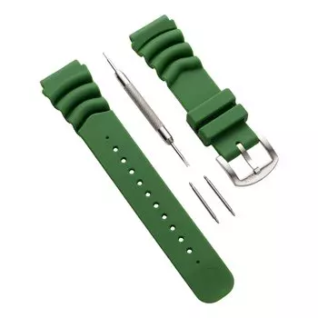 Ширина ушка ремешка для часов 22 мм, ремешок для часов, уретановый ремешок, сменный ремень, зеленая серебристая пряжка, инструмент, пружинный стержень, коробка в комплекте, модель Diver Solar, подлинный день