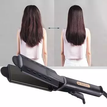 Широкая пластина Flat Iron Professional титановый сплав выпрямитель для волос Регулируемая температура выпрямления Вентиляция Инструмент для укладки US