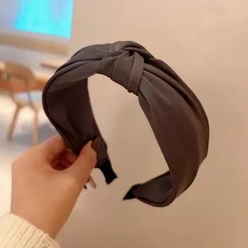 Широкая повязка на голову с бантом из атласной ткани для женщин, дам, для шопинга, путешествий, минималистичный женский обруч для волос, аксессуары