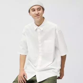 Широкая рубашка оверсайз GU by Uniqlo с рукавом 5 минут