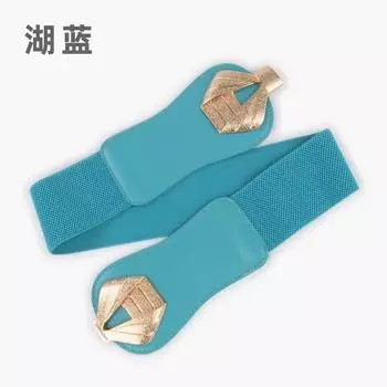 Широкая версия Эластичный пояс-корсет Женский персонализированный костюм Платье Декоративный Темпераментный пояс Эластичный пояс Кожаный Женский пояс озеро синий