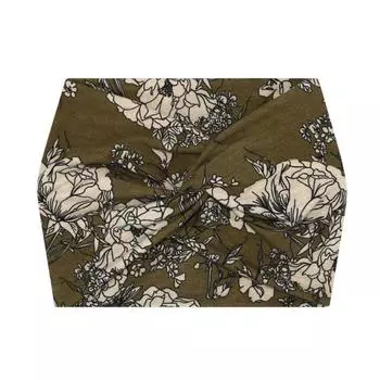 Широкая витая повязка на голову для женщин, очень большая повязка на голову с этническим принтом для занятий йогой, повязка на голову для волос, витые толстые аксессуары для волос в стиле бохо зелёный