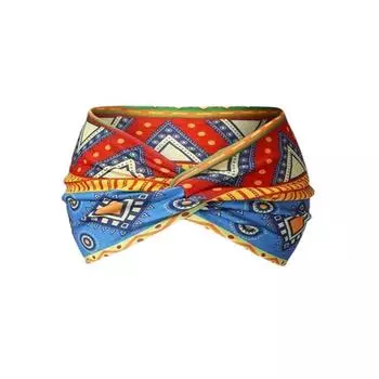 Широкая высокопрочная богемная повязка на голову для йоги и спорта в африканском стиле One Size