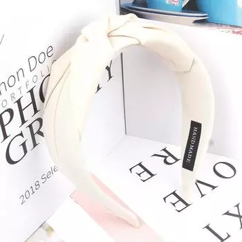 Широкая женская повязка на голову из твила с центральным узлом, модная женская повязка для волос для повседневных покупок для девочек