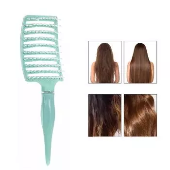 Широкая зубчатая расческа для душа, расческа для влажных вьющихся волос, щетка для укладки, профессиональный уход за волосами, инструменты для укладки волос зелёный