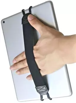 ШИРОКАЯ версия. Эластичный резиновый ремень для предотвращения падений, легко прикрепляется и отсоединяется с помощью зажима чёрный