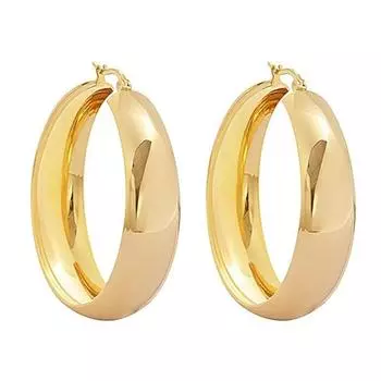 Широкие большие круглые серьги-кольца из титана и нержавеющей стали с защелкивающимся верхом, гипоаллергенные металлические, золотисто-серебряные, легкие, женские, 30 мм