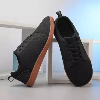 Широкие босые туфли для мужчин, для занятий спортом на открытом воздухе, мужская минималистская обувь, повседневная легкая обувь для ходьбы, кроссовки для бега, мужские кроссовки 39 чёрный