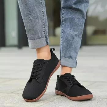 Широкие босые туфли для мужчин, для занятий спортом на открытом воздухе, мужская минималистская обувь, повседневная легкая обувь для ходьбы, кроссовки для бега, мужские кроссовки 39 чёрный