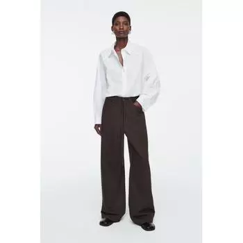 Широкие брюки Cos Japan на завязках dark brown/32