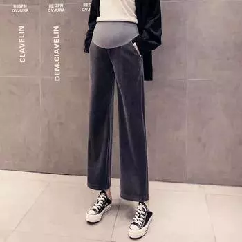 Широкие брюки для беременных весна-осень: Легкие, свободные, повседневные брюки большого размера глубокий/фиолетовый