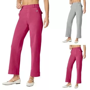 Широкие брюки для женщин, брюки для йоги, спортивные штаны с высокой талией и карманами, эластичные брюки, удобные спортивные спортивные штаны для тренировок