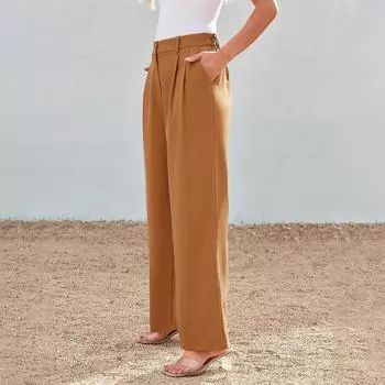 Широкие брюки для женщин, брюки для йоги, спортивные штаны с высокой талией и карманами, эластичные брюки, удобные спортивные спортивные штаны для тренировок