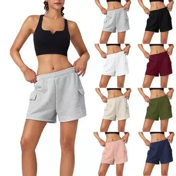 Широкие брюки для женщин, брюки для йоги, спортивные штаны с высокой талией и карманами, эластичные брюки, удобные спортивные спортивные штаны для тренировок L