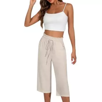 Широкие брюки для женщин, брюки для йоги, спортивные штаны с высокой талией и карманами, эластичные брюки, удобные спортивные спортивные штаны для тренировок