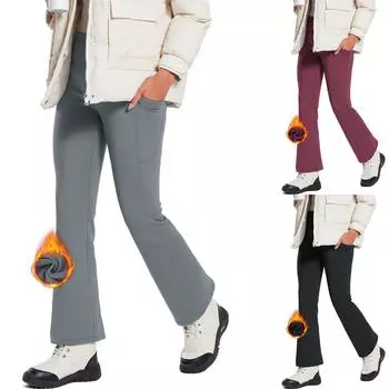 Широкие брюки для женщин, брюки для йоги, спортивные штаны с высокой талией и карманами, эластичные брюки, удобные спортивные спортивные штаны для тренировок L чёрный