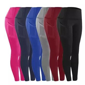 Широкие брюки для женщин, брюки для йоги, спортивные штаны с высокой талией и карманами, эластичные брюки, удобные спортивные спортивные штаны для тренировок L чёрный