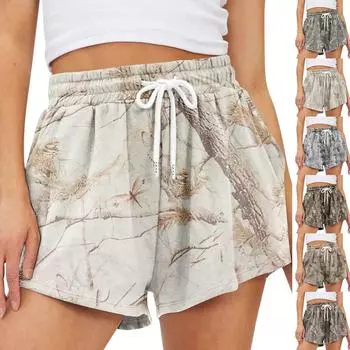 Широкие брюки для женщин, брюки для йоги, спортивные штаны с высокой талией и карманами, эластичные брюки, удобные спортивные спортивные штаны для тренировок L коричневый