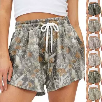 Широкие брюки для женщин, брюки для йоги, спортивные штаны с высокой талией и карманами, эластичные брюки, удобные спортивные спортивные штаны для тренировок L бежевый