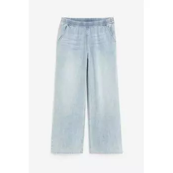 Широкие брюки-джоггеры HM Denim Бледно-голубые