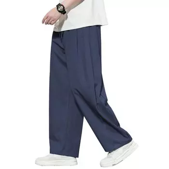 Широкие брюки Gaucho Large Straight Long Autumn Navy [FUZHIHUA], мужские брюки, брюки, брюки, брюки, размер, свободные, низ, простые, брюки, стильные,
