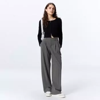 Gu By Uniqlo Tuck Wide Pants+ec Длина 80,0 см 08 DARK GRAY/XS