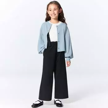Широкие брюки GU by Uniqlo GIRLS с подтяжками