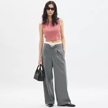 Широкие брюки GU by Uniqlo с двойной талией Q+E