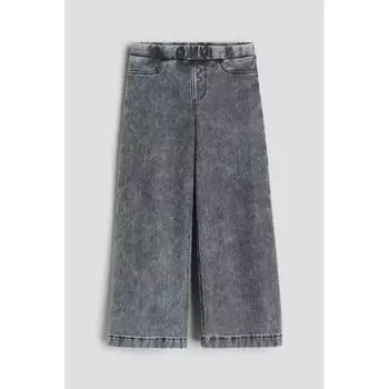 Широкие брюки HM Denim Look Серый, потертый деним