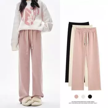 Широкие брюки из искусственного кашемира с эффектом свисания, тонкие и узкие брюки прямого кроя S