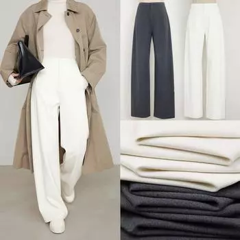 Широкие брюки Off-White с высокой талией из шерсти Tencel — коллекция Весна 2025 29 грязно-белый