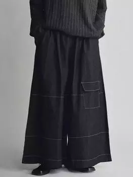 Широкие брюки с открытыми карманами XITAO GMM1355 One Size чёрный